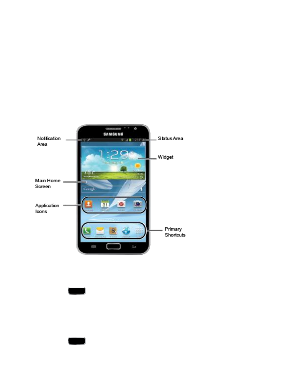 Home screen overview, Creating shortcuts | Samsung SPH-L900TSASPR User Manual | Page 37 / 267