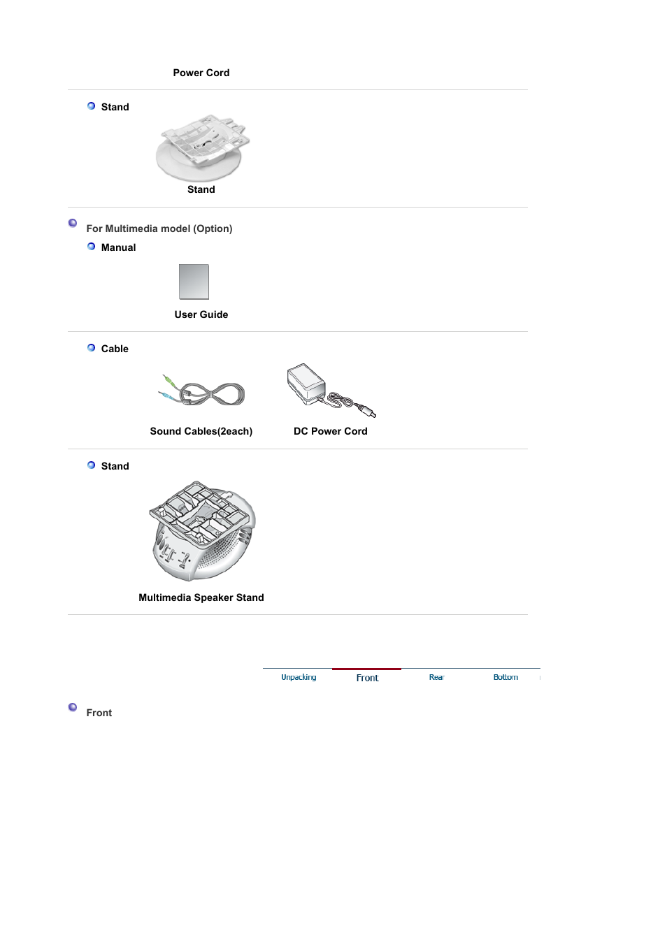 Front | Samsung LB15VSPNK-XBM User Manual | Page 11 / 82