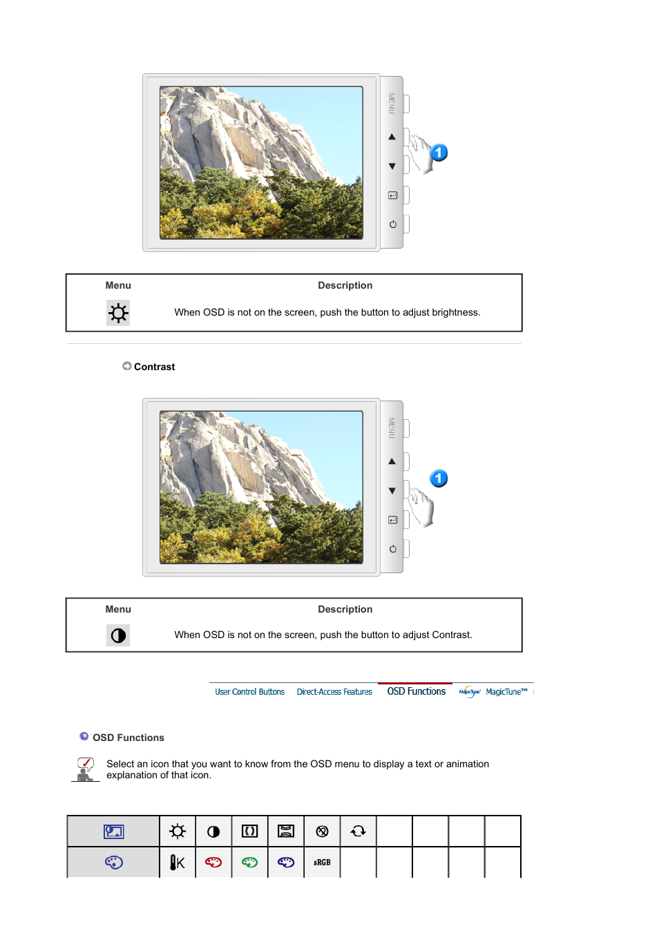 Osd functions | Samsung LB15VSPNK-XBM User Manual | Page 44 / 82