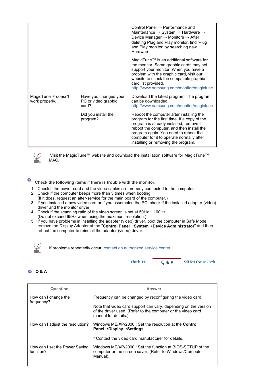 Q & a | Samsung LB15VSPNK-XBM User Manual | Page 52 / 82