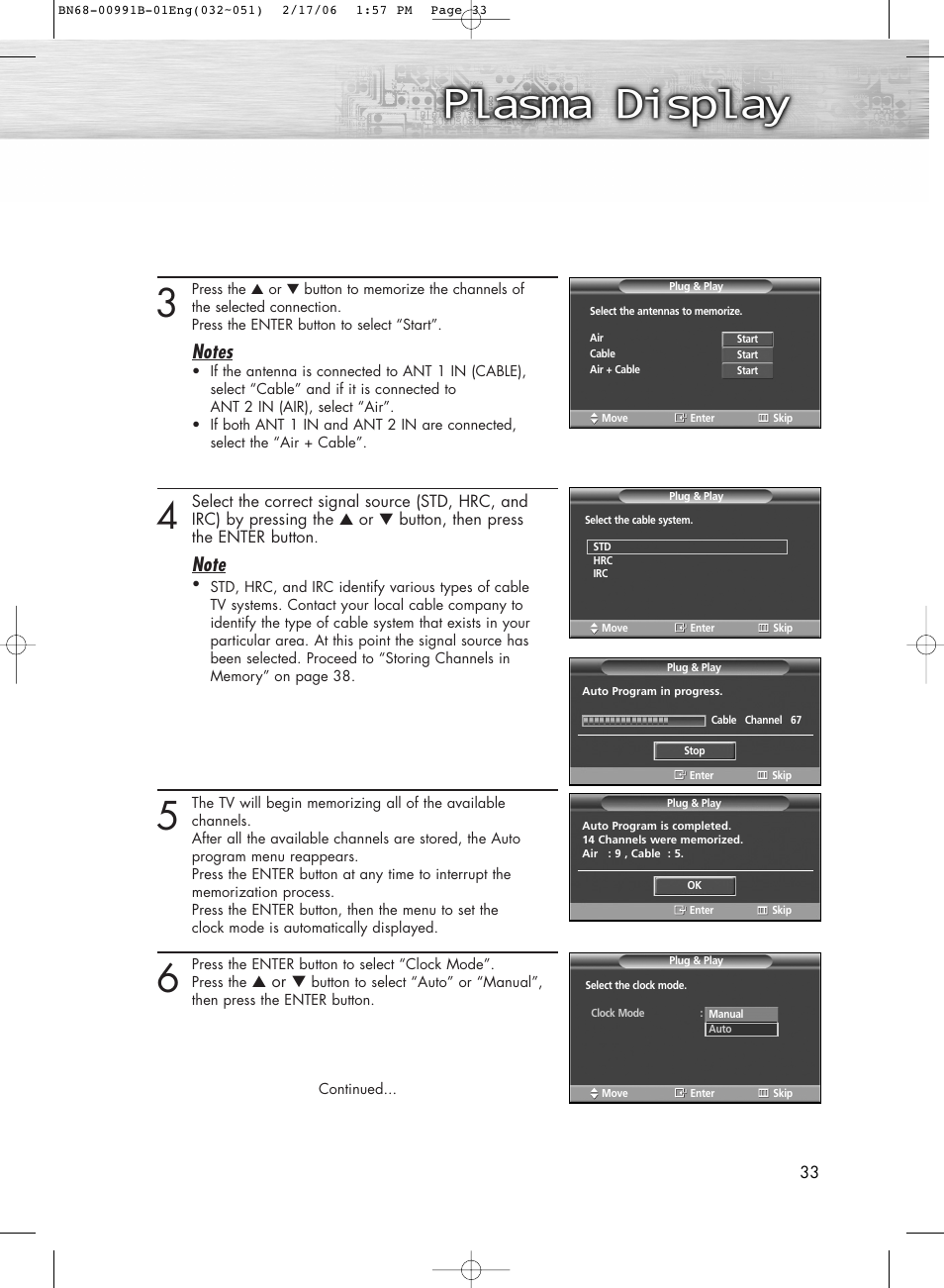 Samsung HPS4253X-XAP User Manual | Page 33 / 144