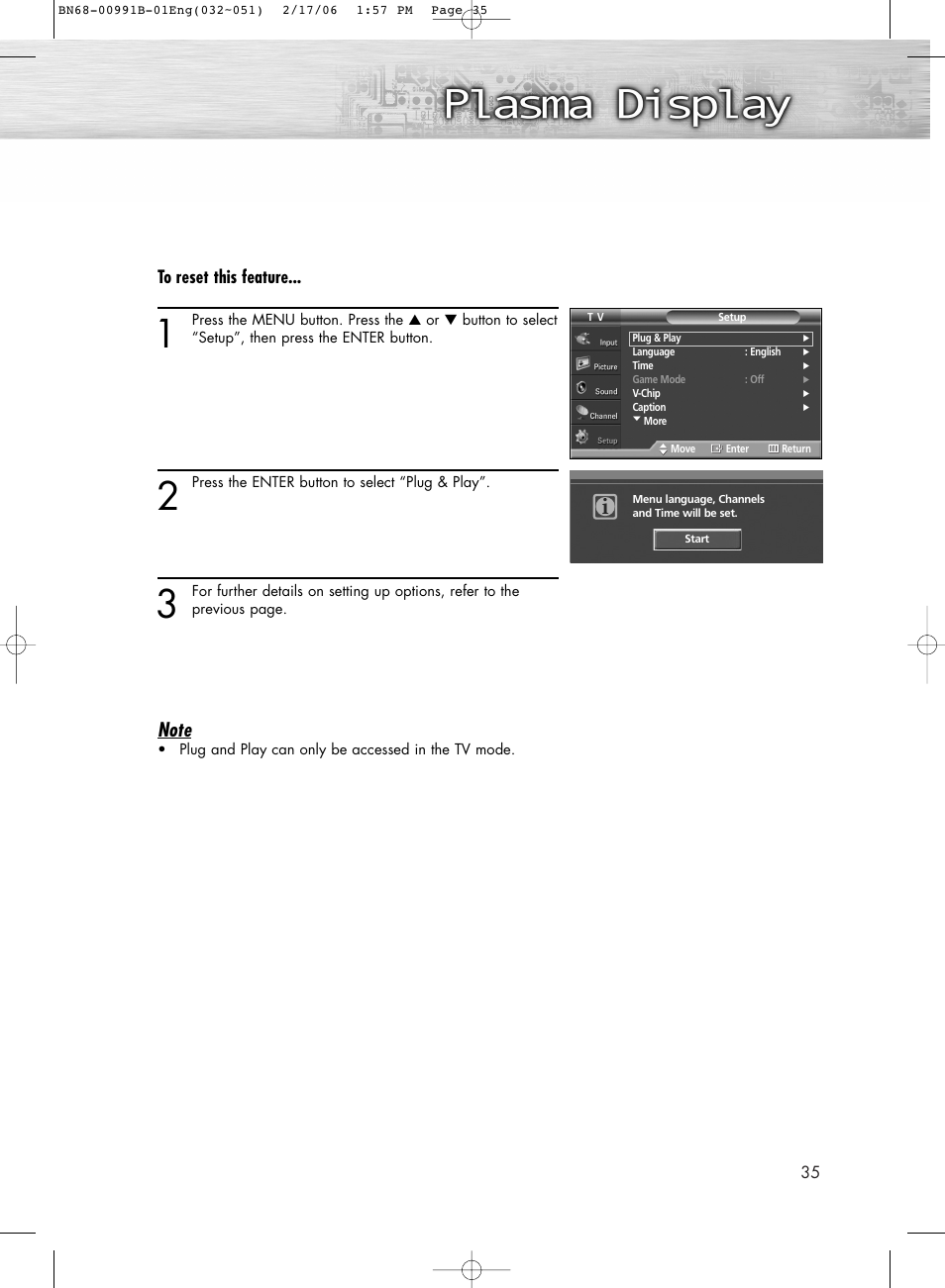 Samsung HPS4253X-XAP User Manual | Page 35 / 144