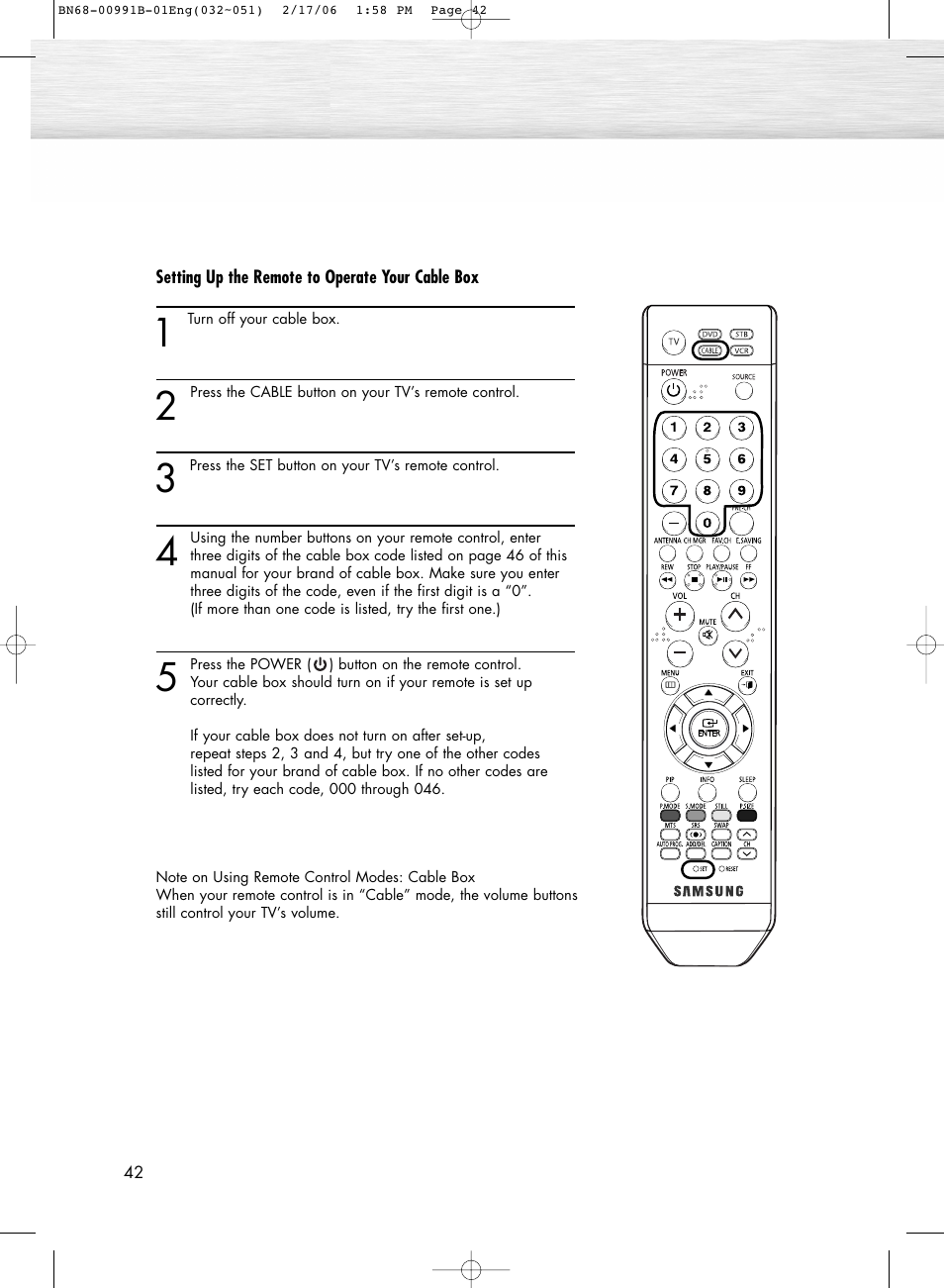 Samsung HPS4253X-XAP User Manual | Page 42 / 144