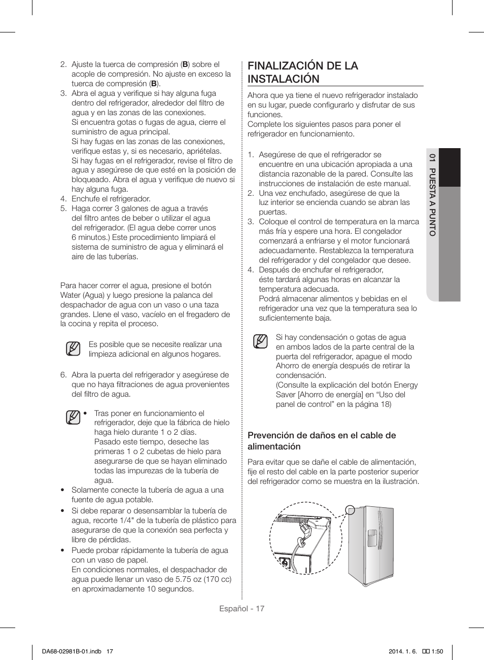 Finalización de la instalación | Samsung RS25H5121SR-AA User Manual | Page 49 / 96