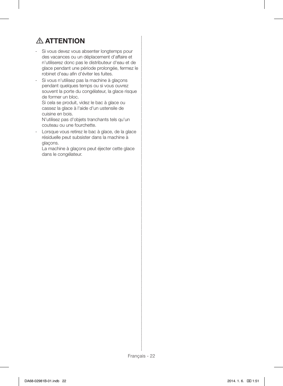 Attention | Samsung RS25H5121SR-AA User Manual | Page 86 / 96