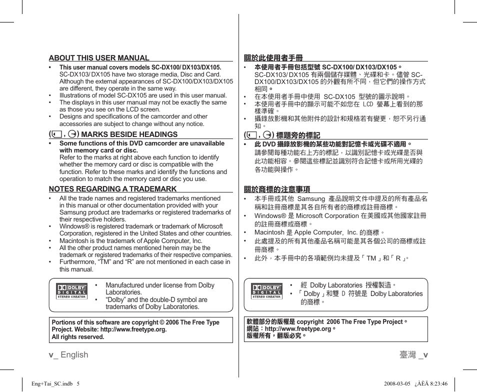 Samsung SC-DX103-XAP User Manual | Page 5 / 120