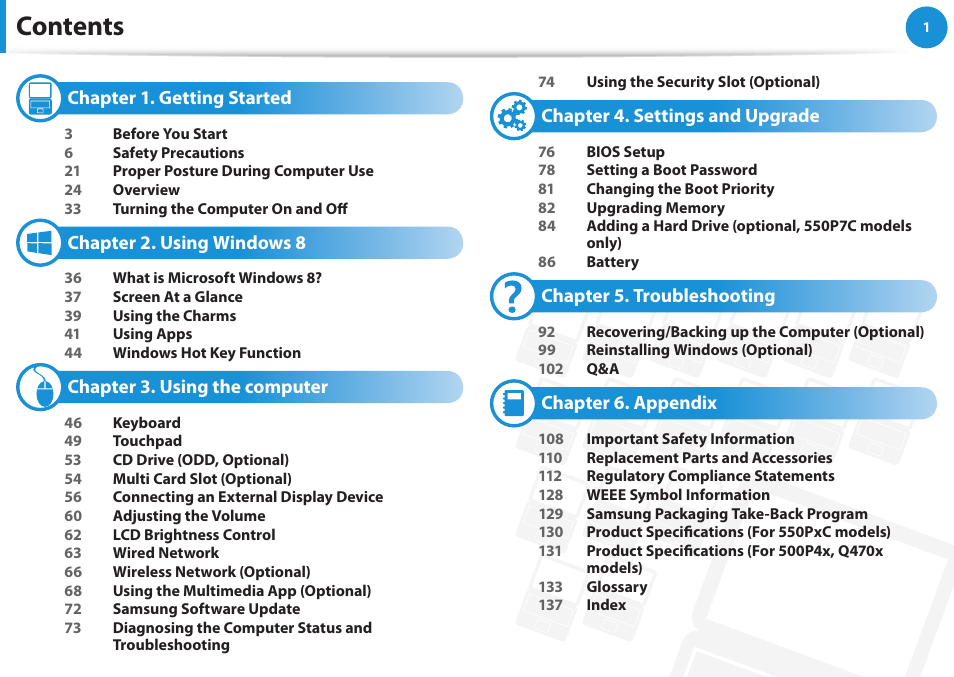 Samsung NP550P5C-A02UB User Manual | Page 2 / 138