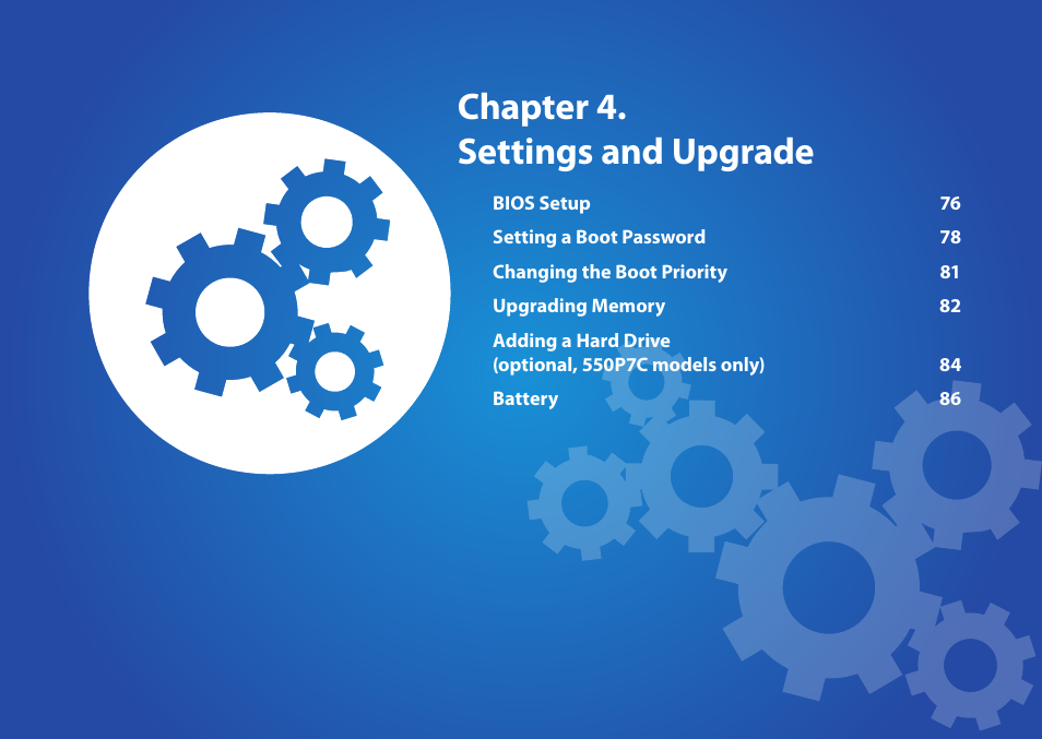 Chapter 4. settings and upgrade | Samsung NP550P5C-A02UB User Manual | Page 76 / 138