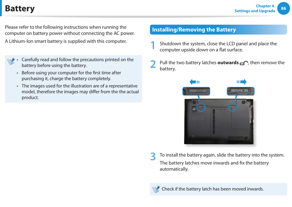 Battery | Samsung NP550P5C-A02UB User Manual | Page 87 / 138