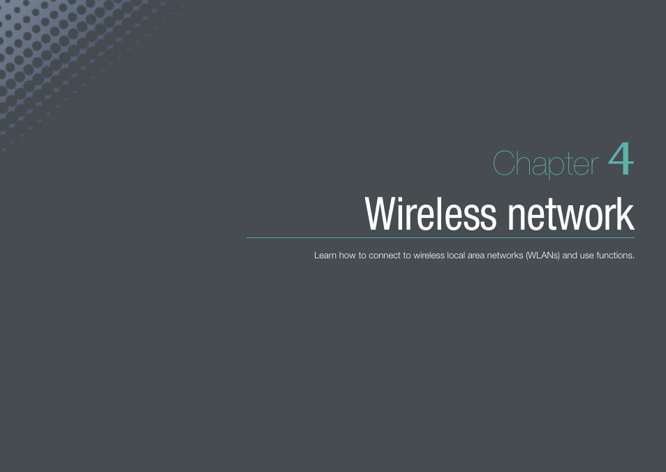 Chapter 4, Wireless network | Samsung EV-NX1000BJPUS User Manual | Page 101 / 182