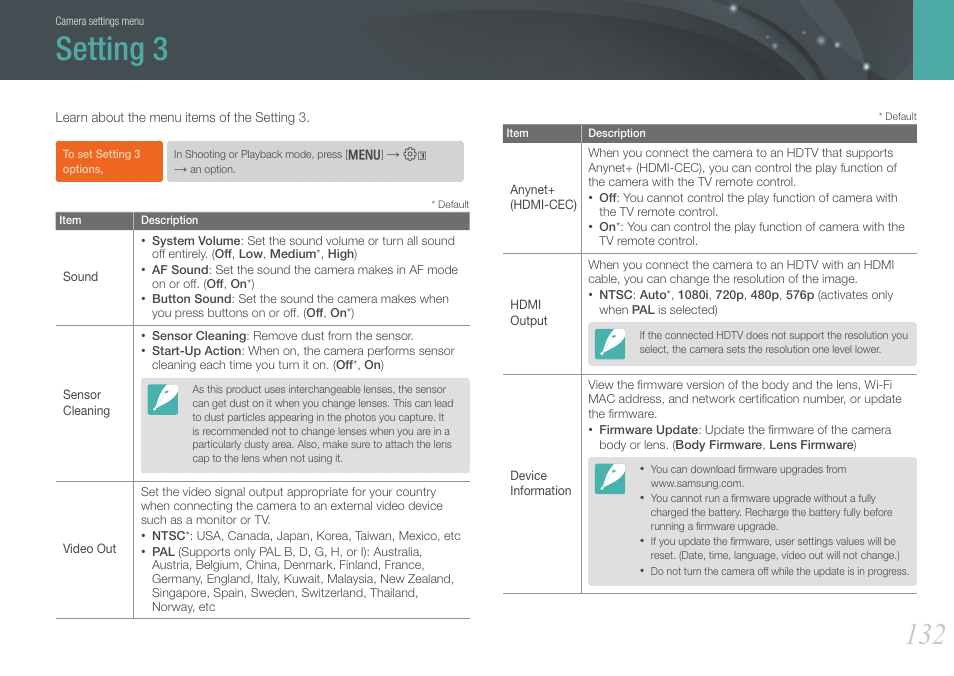 Setting 3 | Samsung EV-NX1000BJPUS User Manual | Page 133 / 182