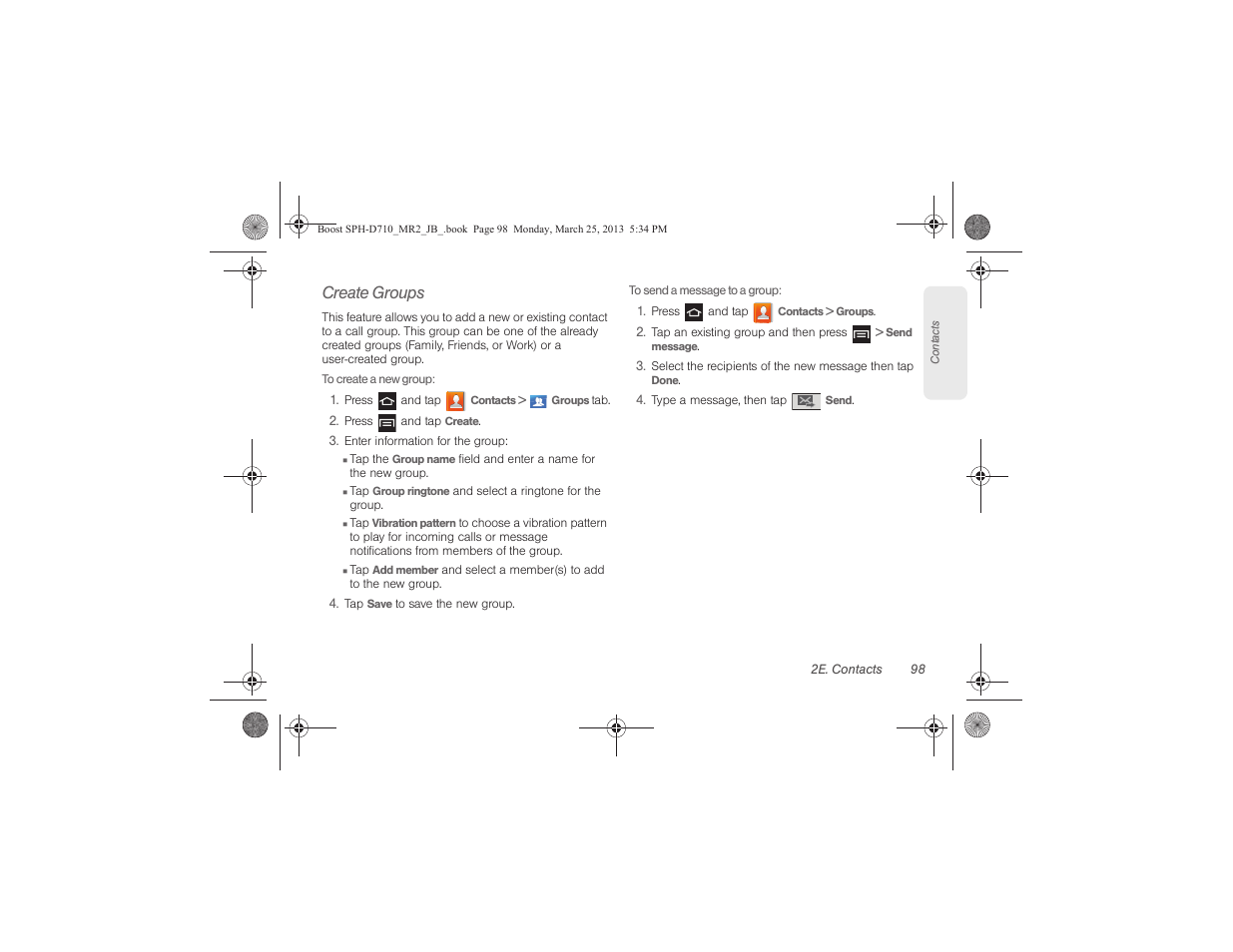 Create groups | Samsung SPH-D710ZWABST User Manual | Page 113 / 252