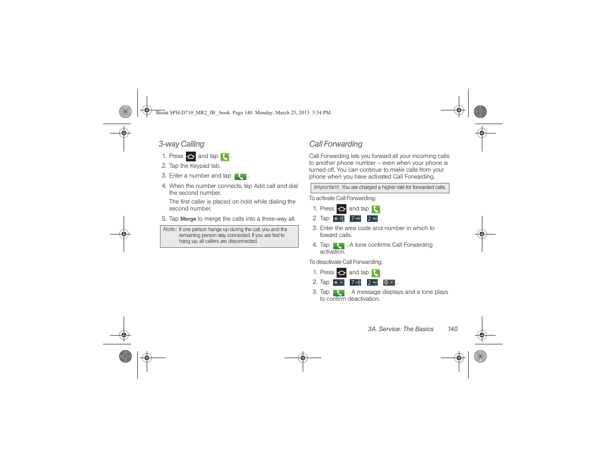 Way calling, Call forwarding | Samsung SPH-D710ZWABST User Manual | Page 155 / 252