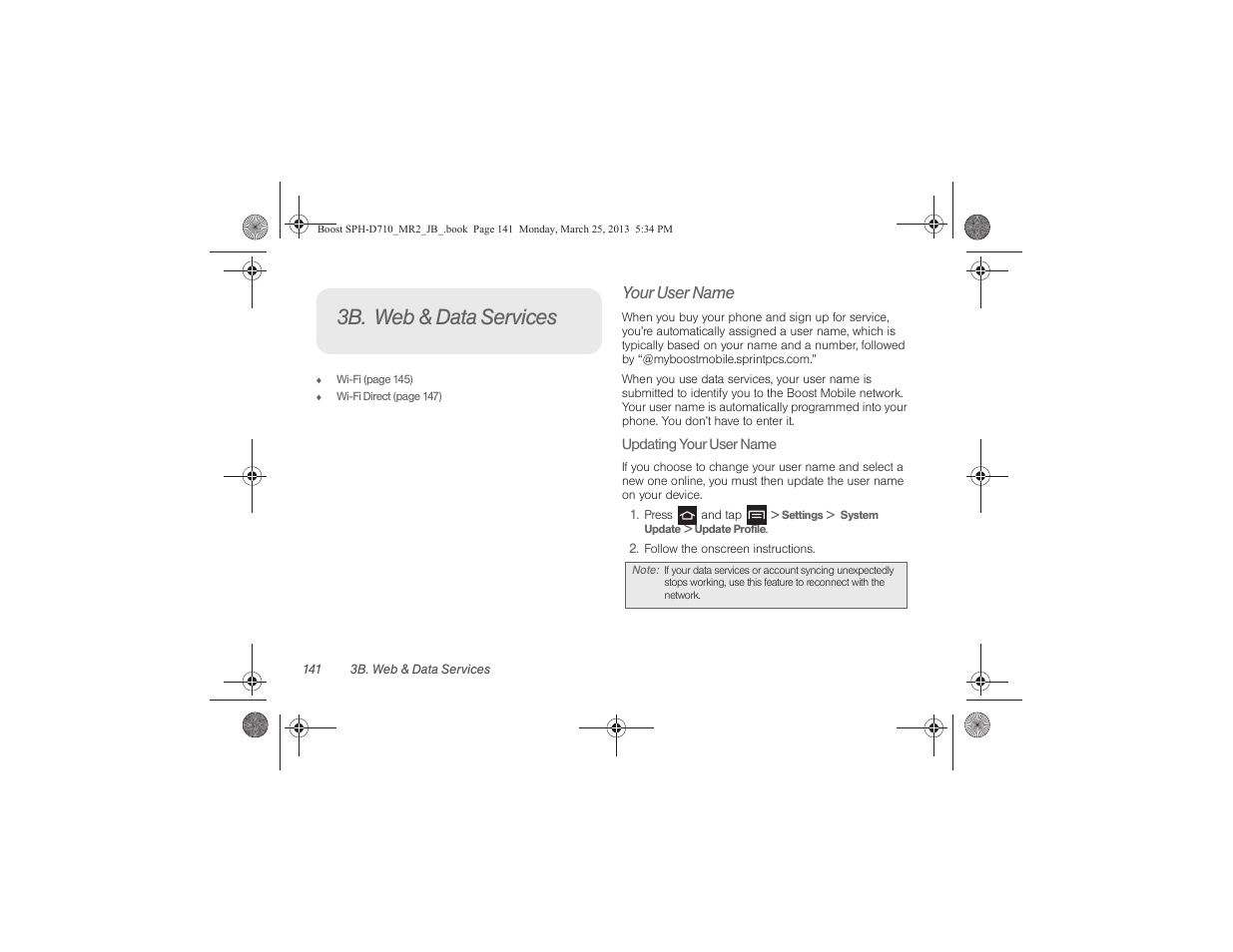 3b. web & data services, Your user name | Samsung SPH-D710ZWABST User Manual | Page 156 / 252