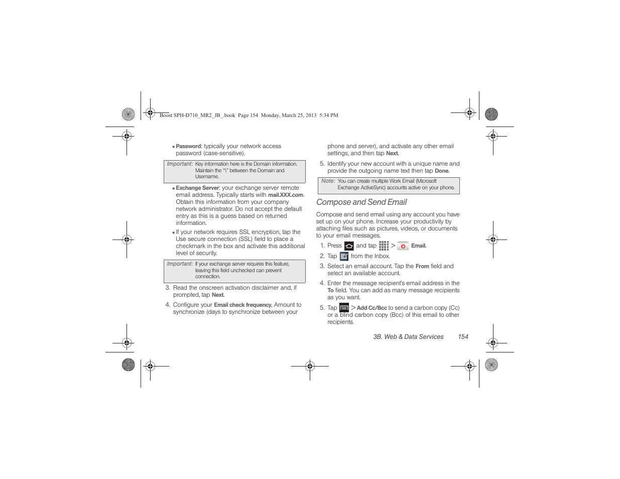 Compose and send email | Samsung SPH-D710ZWABST User Manual | Page 169 / 252