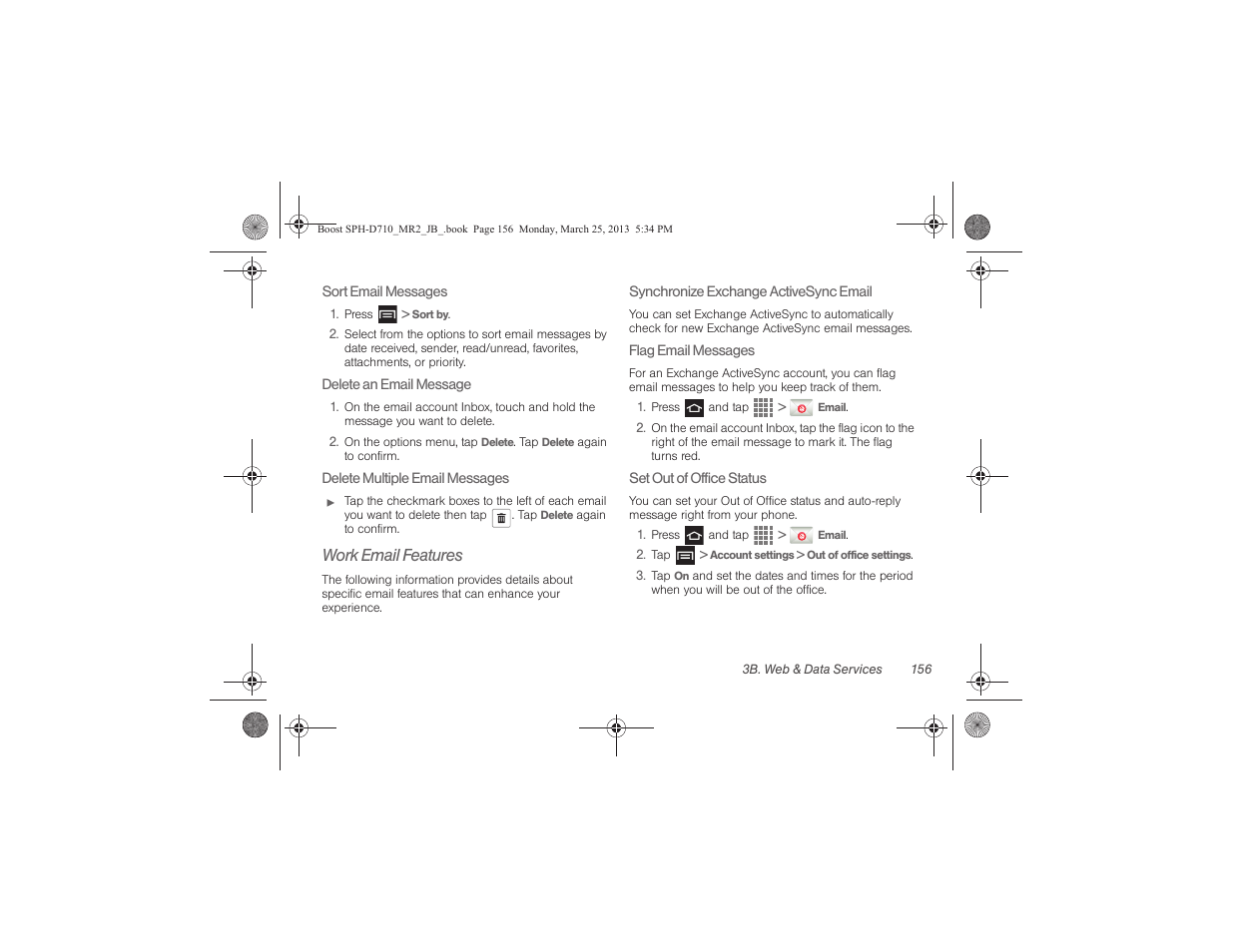 Work email features | Samsung SPH-D710ZWABST User Manual | Page 171 / 252