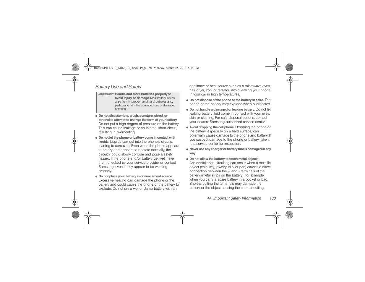 Battery use and safety | Samsung SPH-D710ZWABST User Manual | Page 195 / 252