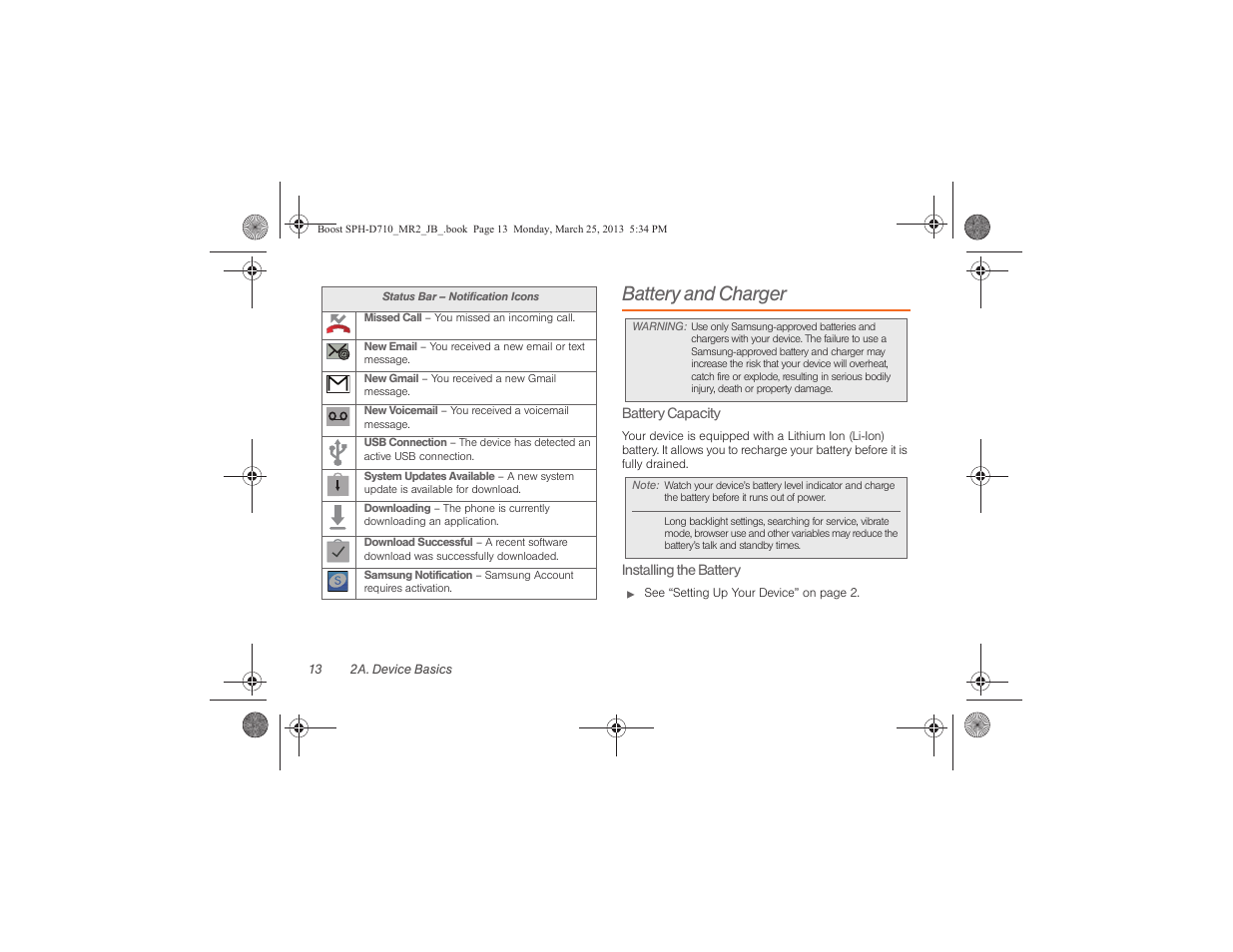 Battery and charger | Samsung SPH-D710ZWABST User Manual | Page 28 / 252