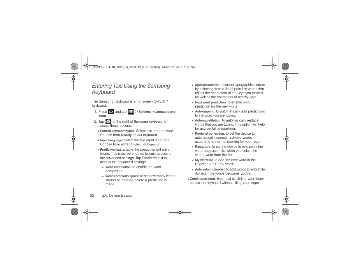 Entering text using the samsung keyboard | Samsung SPH-D710ZWABST User Manual | Page 38 / 252