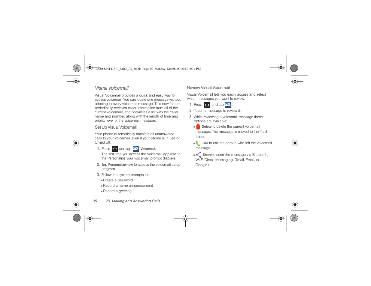 Visual voicemail | Samsung SPH-D710ZWABST User Manual | Page 50 / 252