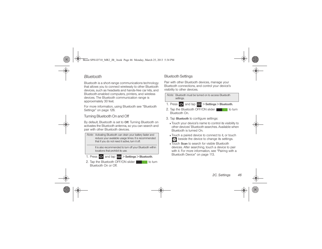 Bluetooth | Samsung SPH-D710ZWABST User Manual | Page 61 / 252