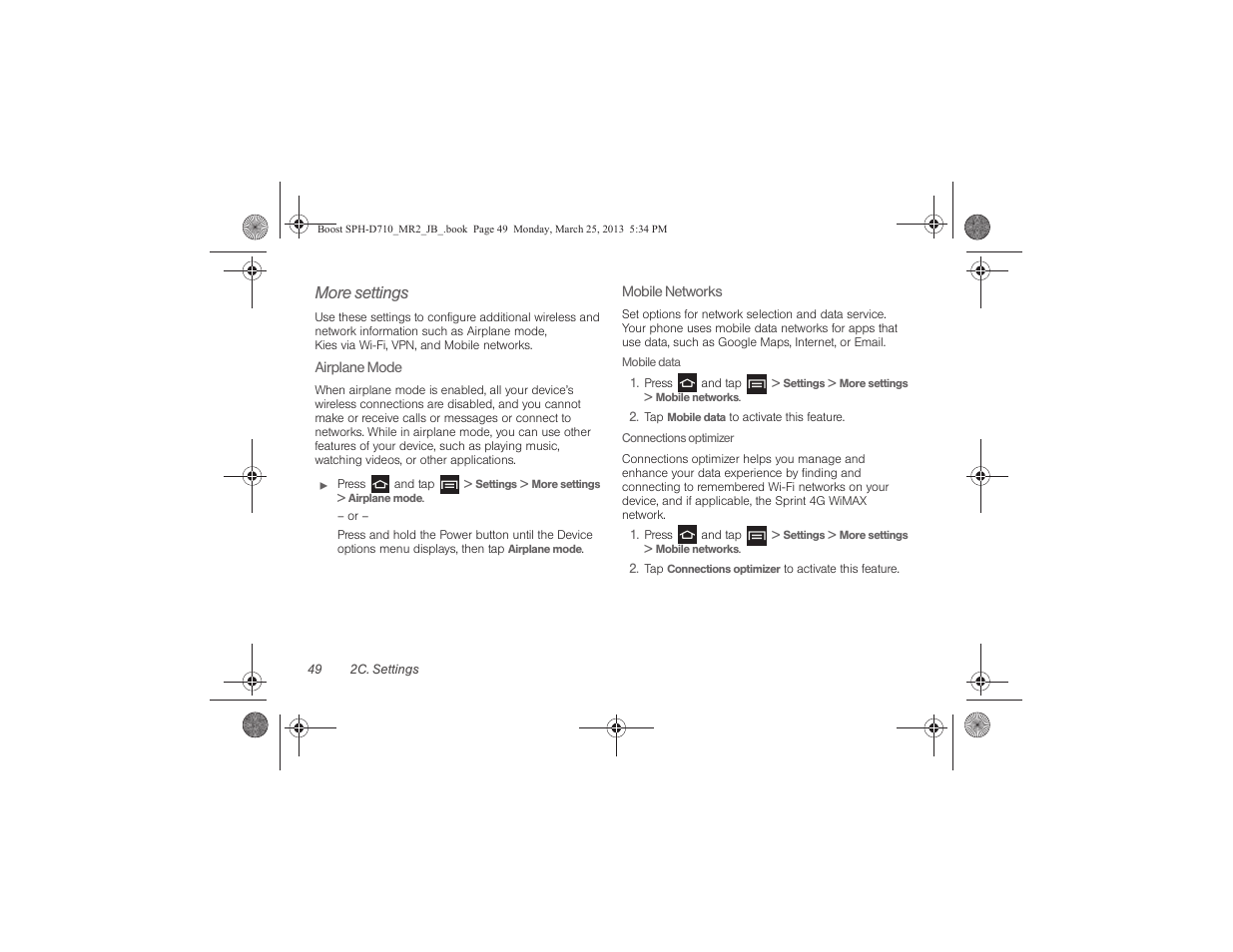 More settings | Samsung SPH-D710ZWABST User Manual | Page 64 / 252