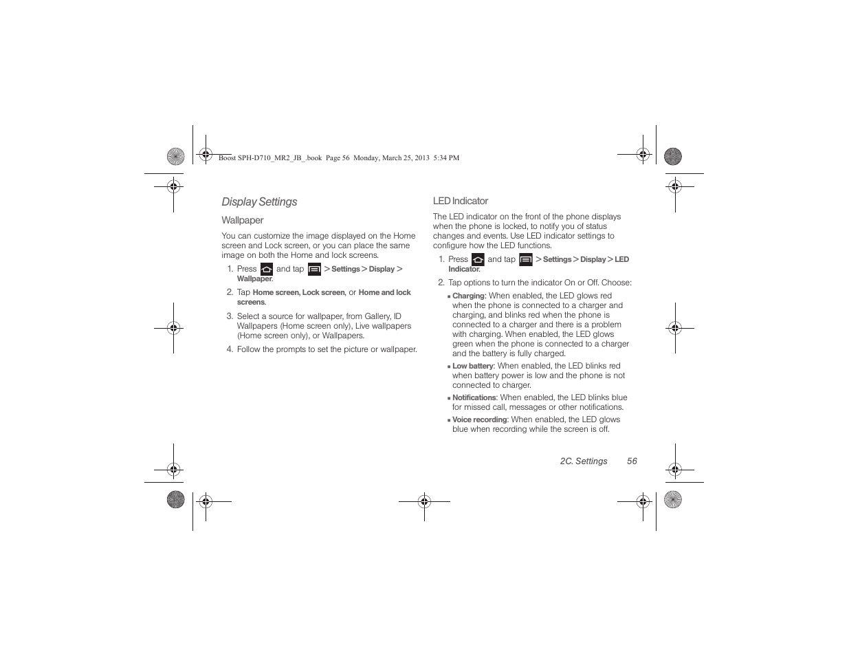 Display settings | Samsung SPH-D710ZWABST User Manual | Page 71 / 252