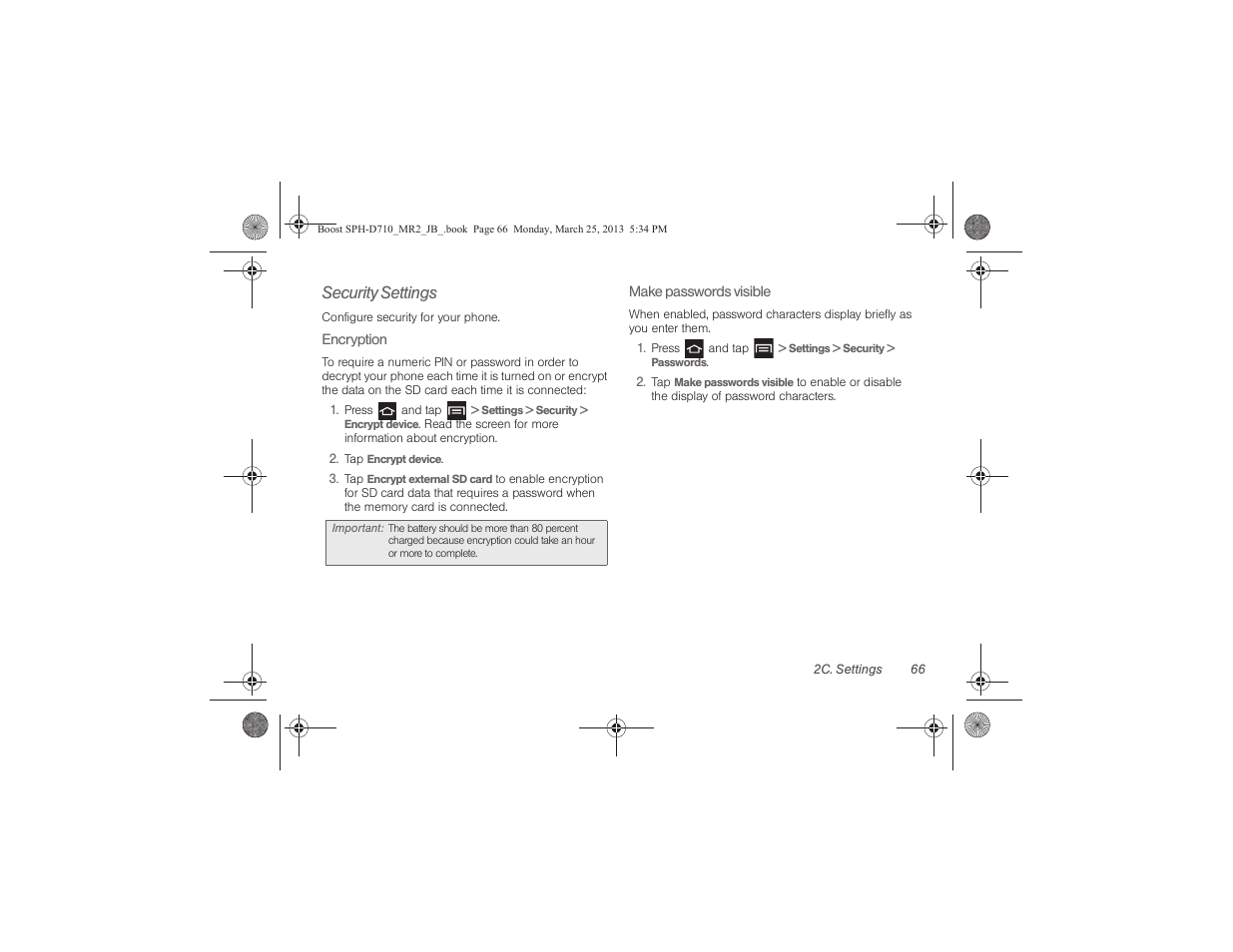 Security settings | Samsung SPH-D710ZWABST User Manual | Page 81 / 252