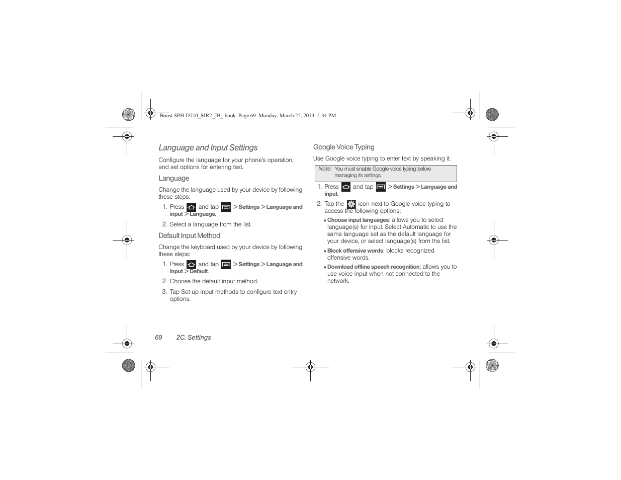 Language and input settings | Samsung SPH-D710ZWABST User Manual | Page 84 / 252