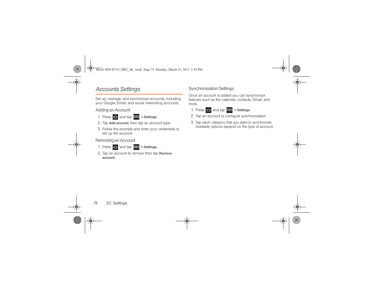 Accounts settings | Samsung SPH-D710ZWABST User Manual | Page 90 / 252