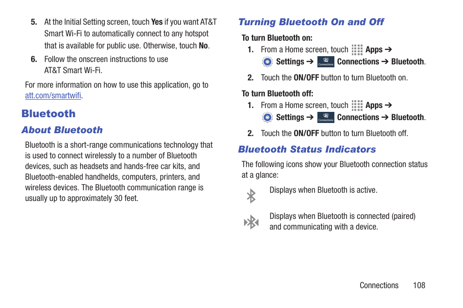 Bluetooth | Samsung SGH-I257ZKAATT User Manual | Page 115 / 218