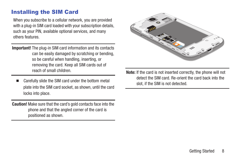 Installing the sim card | Samsung SGH-I257ZKAATT User Manual | Page 15 / 218