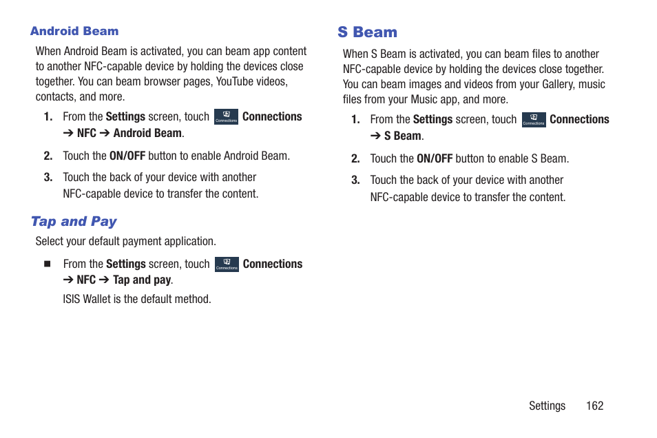 S beam | Samsung SGH-I257ZKAATT User Manual | Page 169 / 218