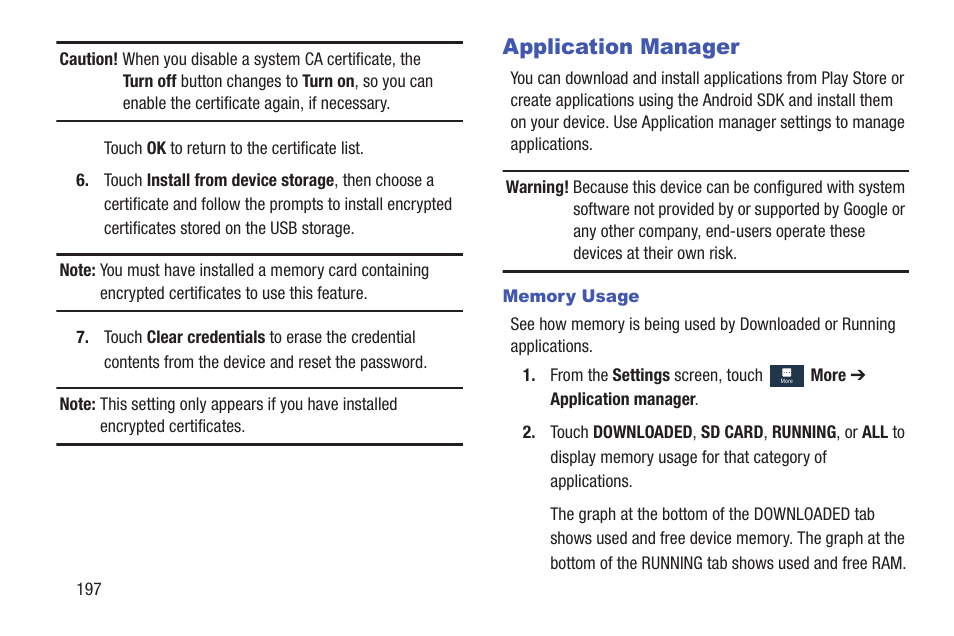 Application manager | Samsung SGH-I257ZKAATT User Manual | Page 204 / 218