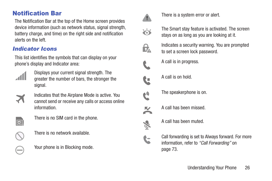 Notification bar | Samsung SGH-I257ZKAATT User Manual | Page 33 / 218