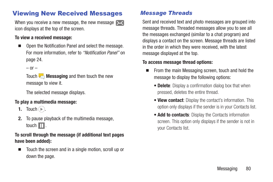 Viewing new received messages | Samsung SGH-I257ZKAATT User Manual | Page 87 / 218