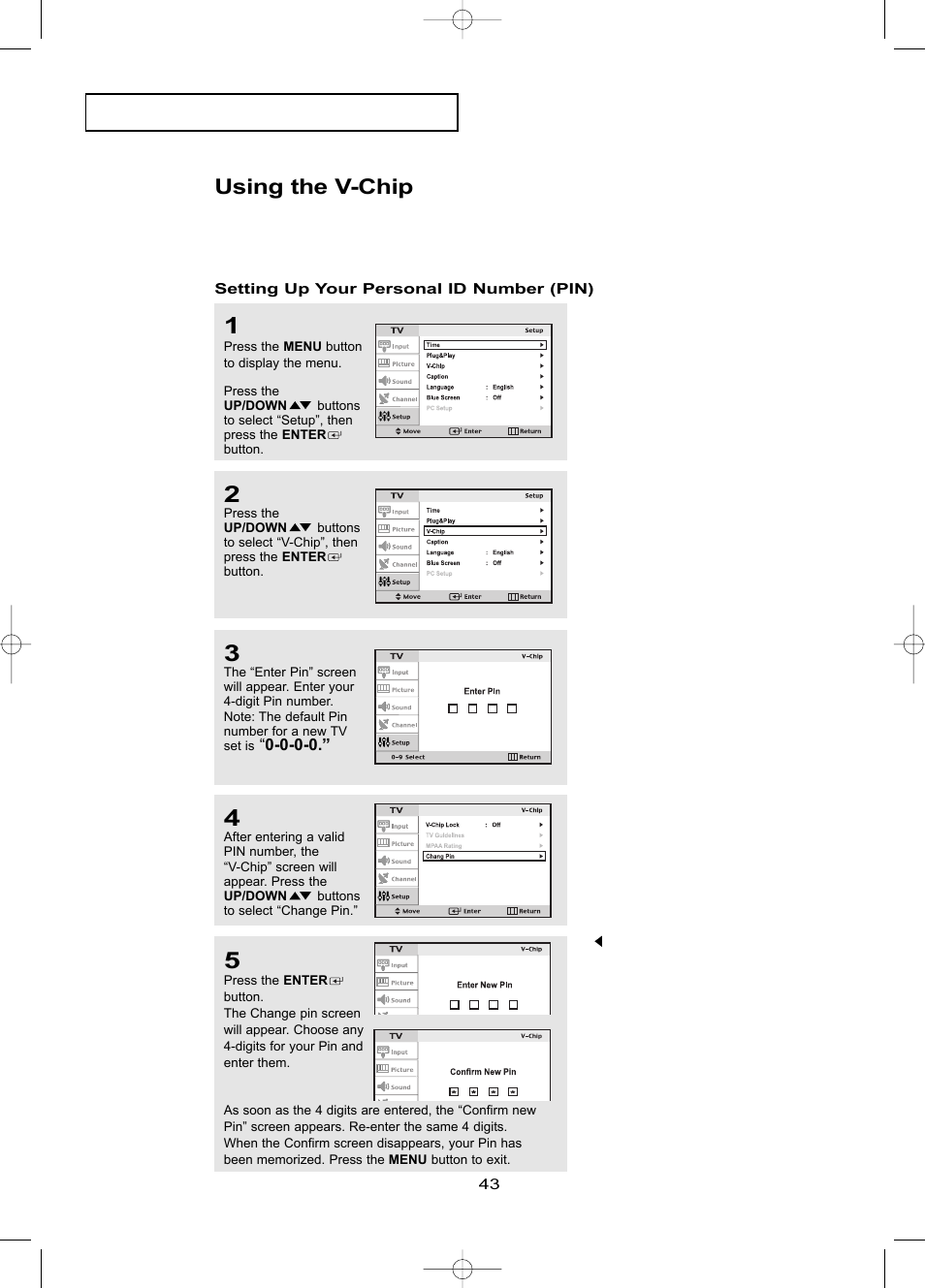 Using the v-chip | Samsung LTN1785WX-XAA User Manual | Page 52 / 68