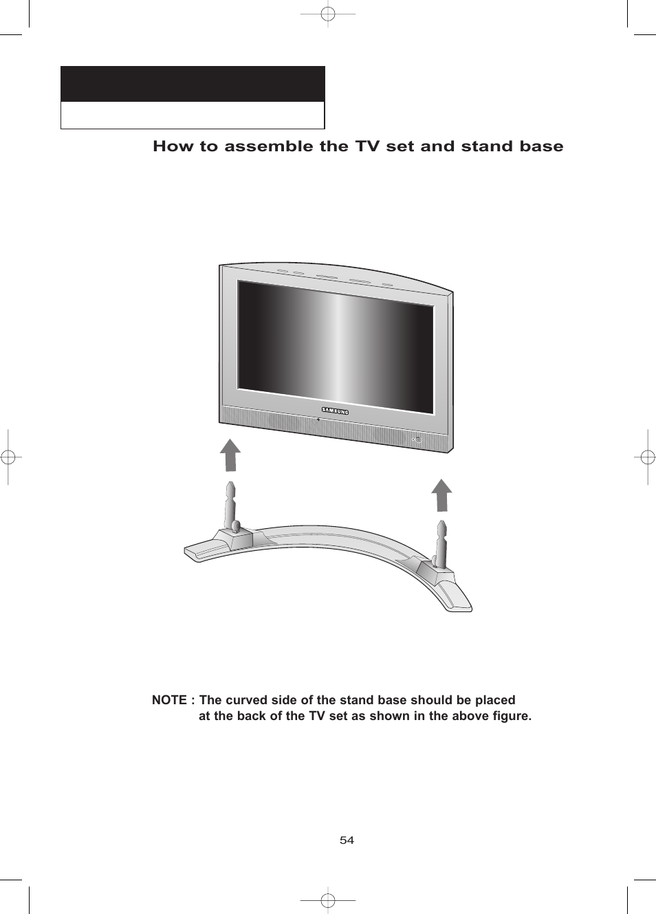 How to assemble the tv set and stand base | Samsung LTN1785WX-XAA User Manual | Page 63 / 68