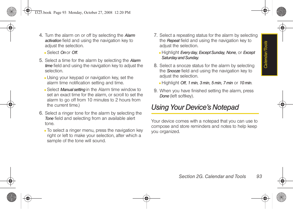 Using your device’s notepad | Samsung SPH-I325DLASPR User Manual | Page 107 / 227