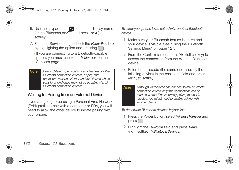 Waiting for pairing from an external device | Samsung SPH-I325DLASPR User Manual | Page 146 / 227