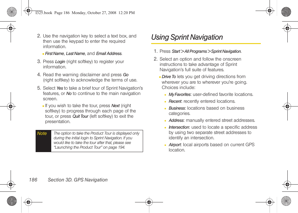 Using sprint navigation | Samsung SPH-I325DLASPR User Manual | Page 200 / 227