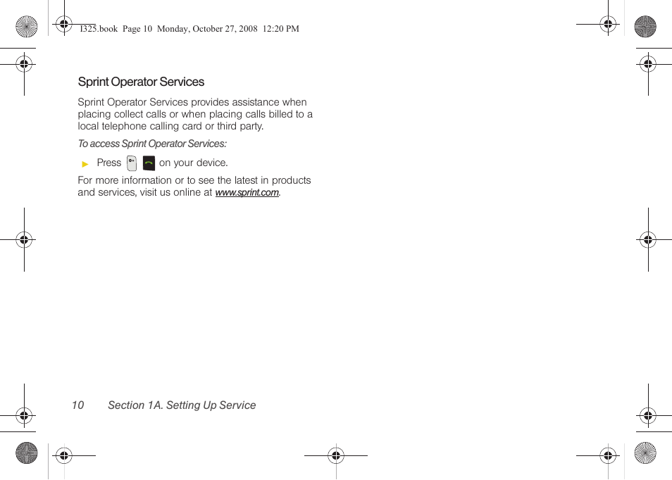 Sprint operator services | Samsung SPH-I325DLASPR User Manual | Page 24 / 227