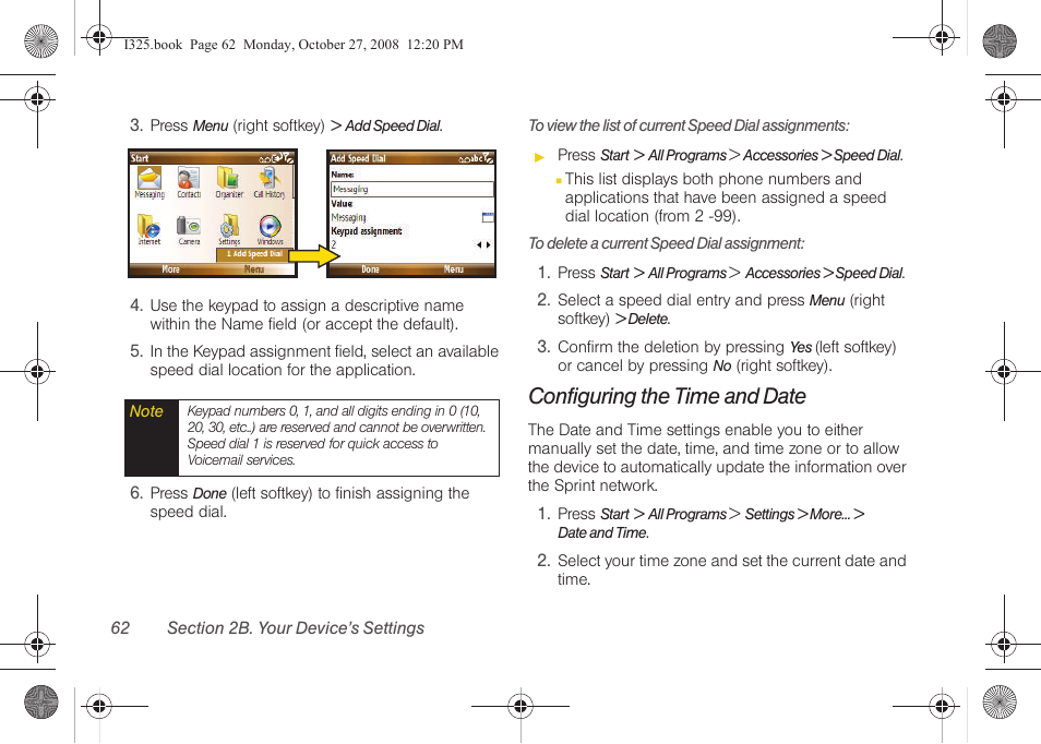 Configuring the time and date | Samsung SPH-I325DLASPR User Manual | Page 76 / 227