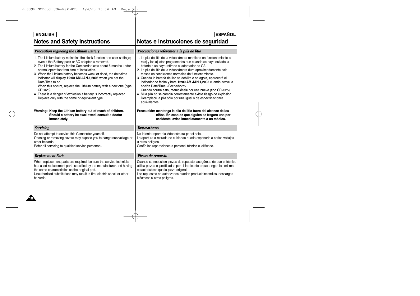 Samsung SC-D353-XAP User Manual | Page 10 / 122