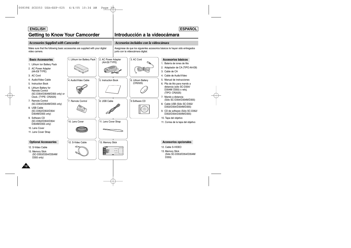 Samsung SC-D353-XAP User Manual | Page 12 / 122