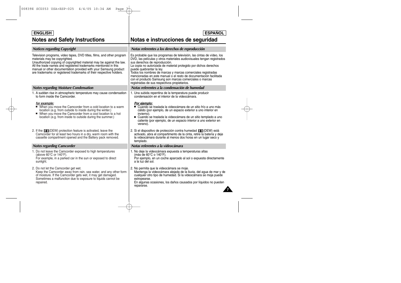 Samsung SC-D353-XAP User Manual | Page 7 / 122