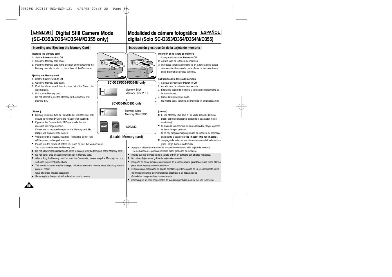 Samsung SC-D353-XAP User Manual | Page 88 / 122