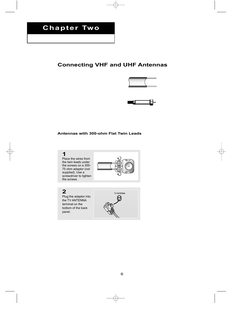 Connecting vhf and uhf antennas | Samsung LTN226WX-XAC User Manual | Page 14 / 72