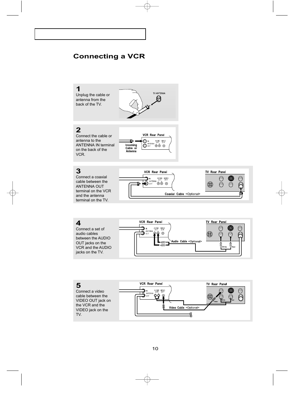 Connecting a vcr | Samsung LTN226WX-XAC User Manual | Page 18 / 72