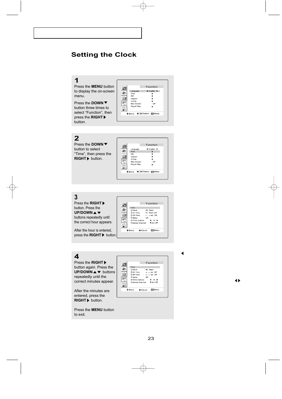 Setting the clock | Samsung LTN226WX-XAC User Manual | Page 31 / 72
